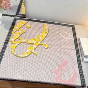 Dior Pink/Yellow Oblique Silk Scarf